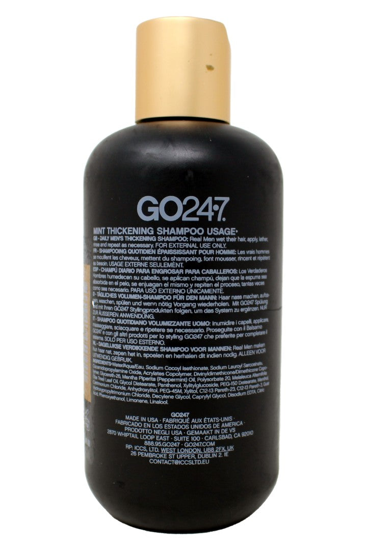 GO247 Real Men Mint Thickening Shampoo 8 Ounces