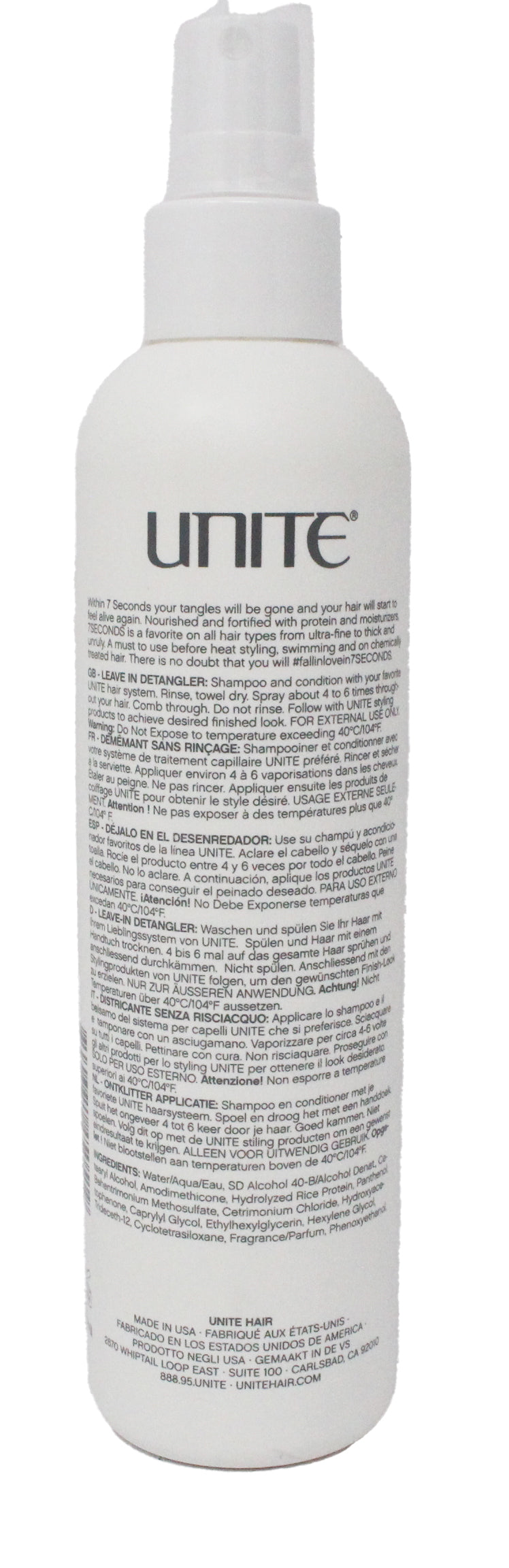 Unite 7 Seconds Detangler Leave In Conditioner 8 Ounce