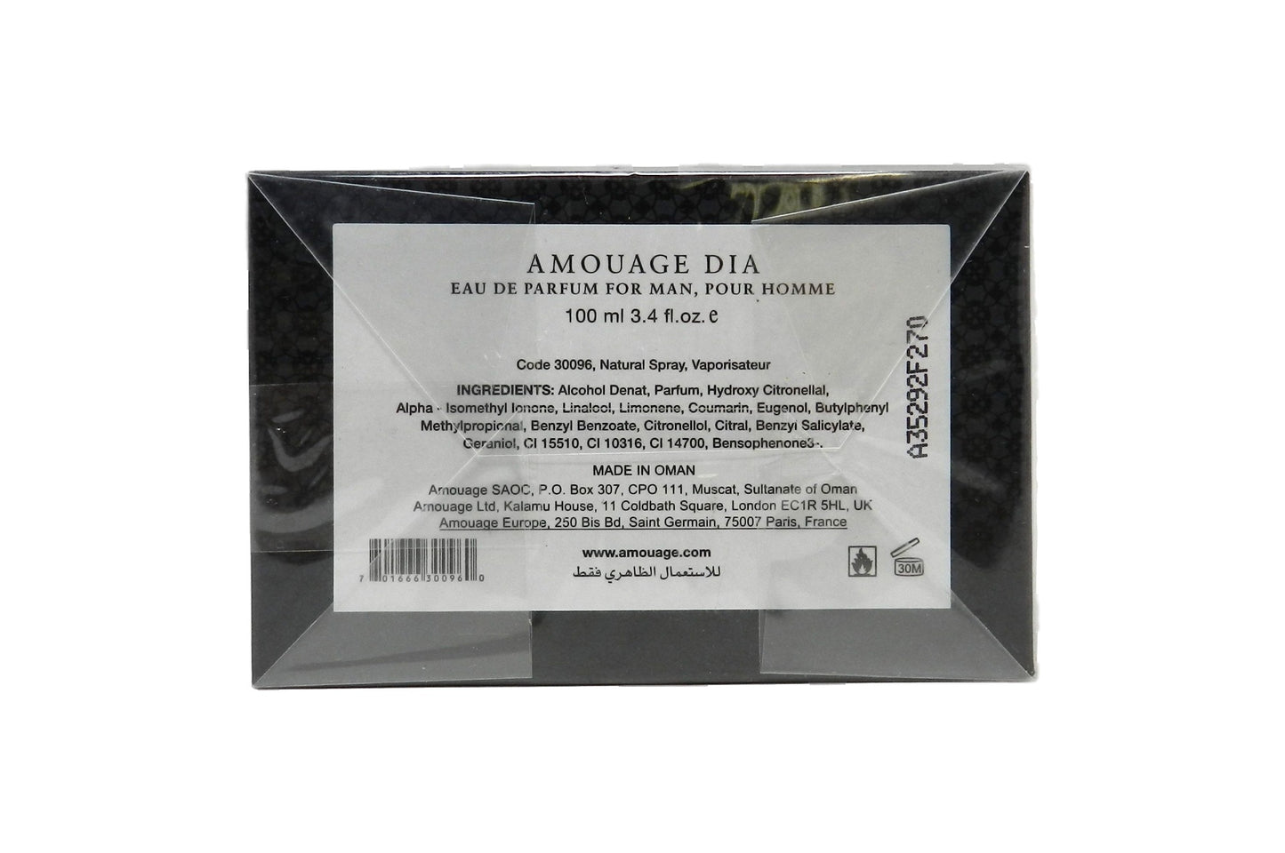 Amouage Dia Eau De Parfum For Men 3.4 Ounces