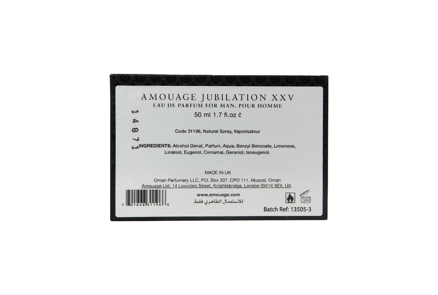 Amouage Jubilation XXV Eau De Parfum For Men 1.7 Ounces