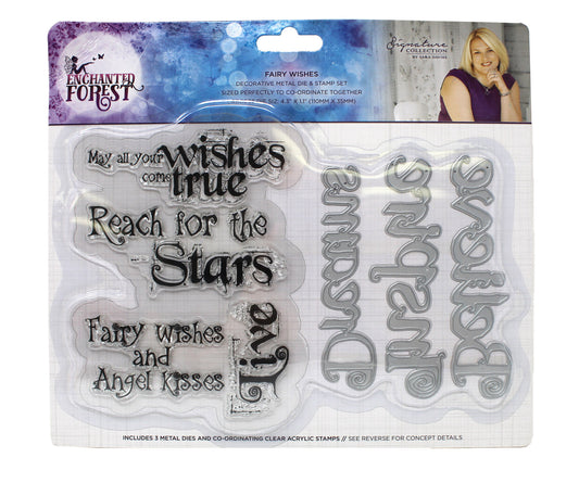 Crafters Companion Enchanted Forest Fairy Wishes Metal Die & Stamp Set