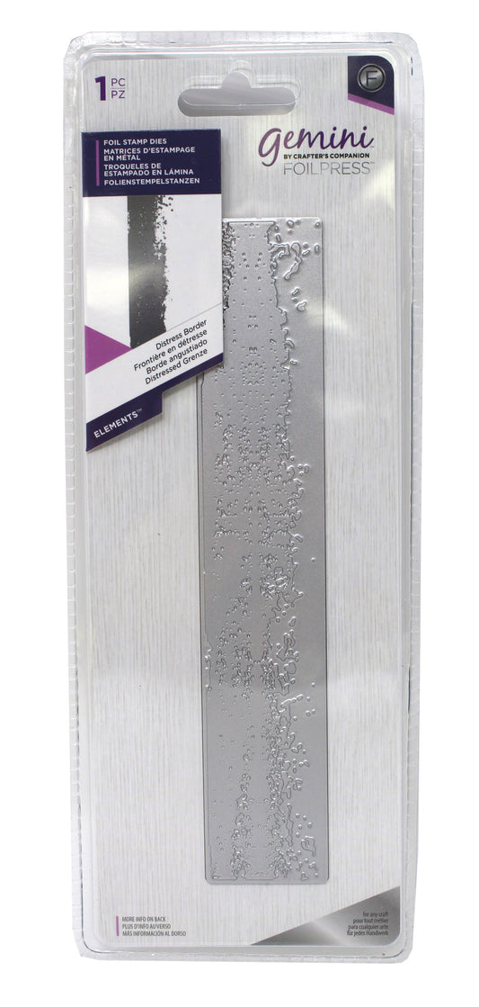 Crafters Companion Gemini Foilpress Foil Stamp Die Distress Border 1 Piece