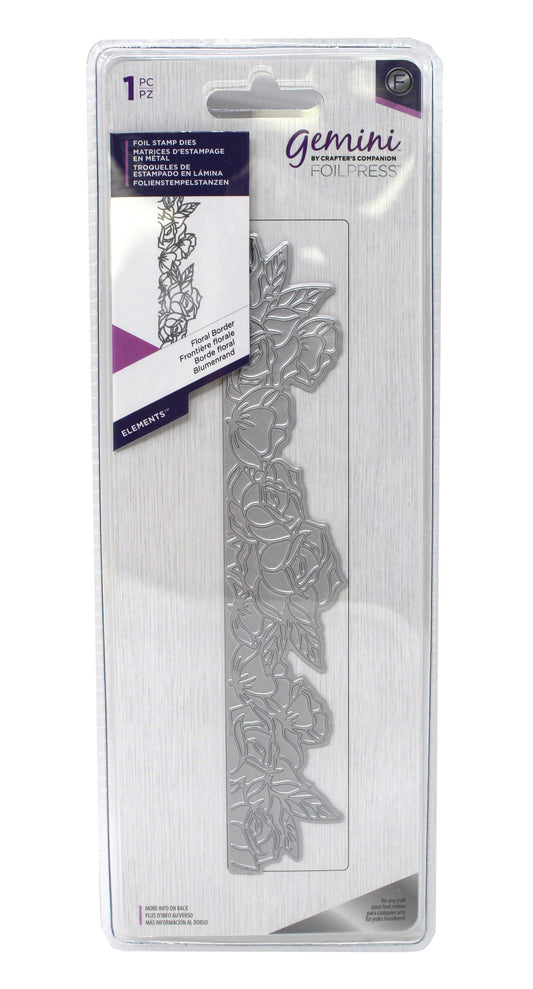 Crafters Companion Gemini Foilpress Foil Stamp Die Floral Border 1 Piece