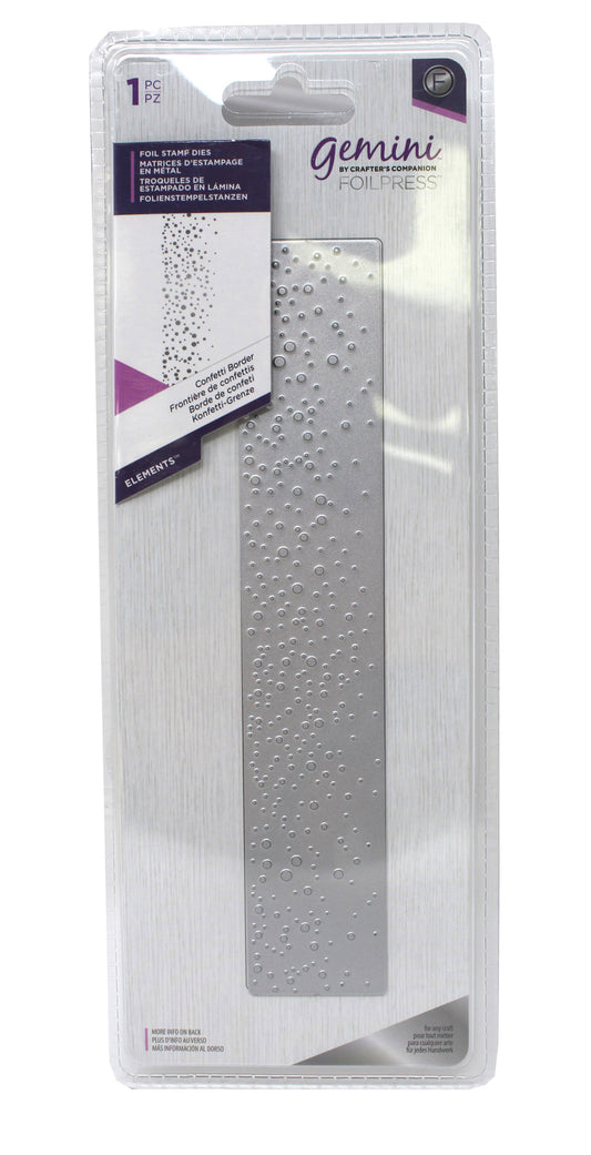 Crafters Companion Gemini Foilpress Foil Stamp Die Confetti Border 1 Piece