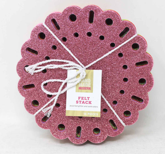 Hand Made Modern Glitter Felt Stack 16 Pieces