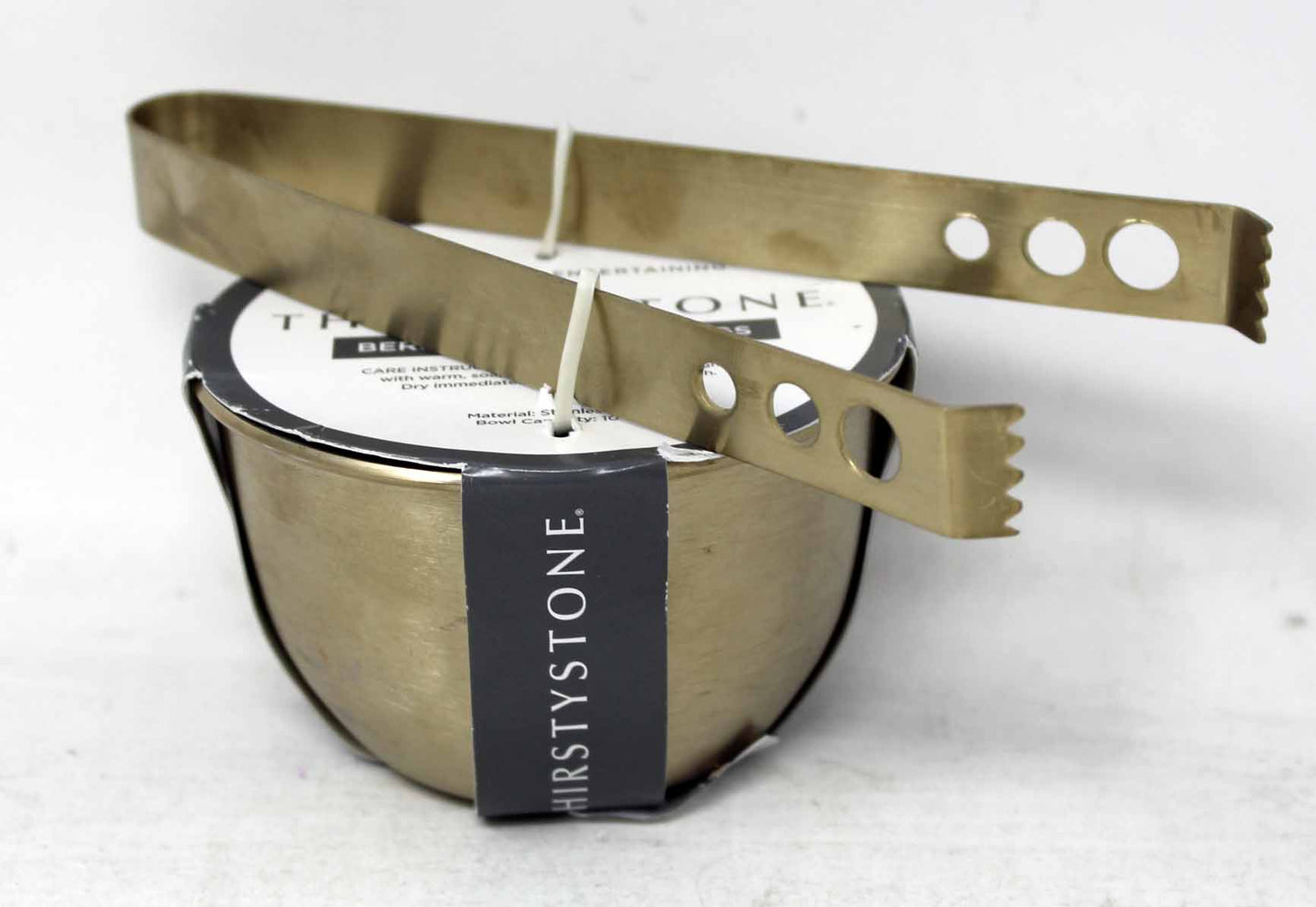 Thirstystone Berry Bowl with Tongs Stainless Steel