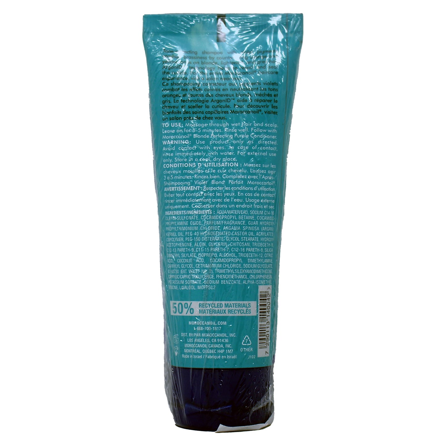 Moroccanoil, Color Care Blonde Perfecting Purple, Paraben-Free, Hair Shampoo, Neutralizes Brassiness, 70 ml