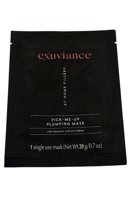 Exuviance Pick-Me-Up Plumping Mask - Single Use Sheet Mask with Hyaluronic Acid and Caffeine 1 Pack