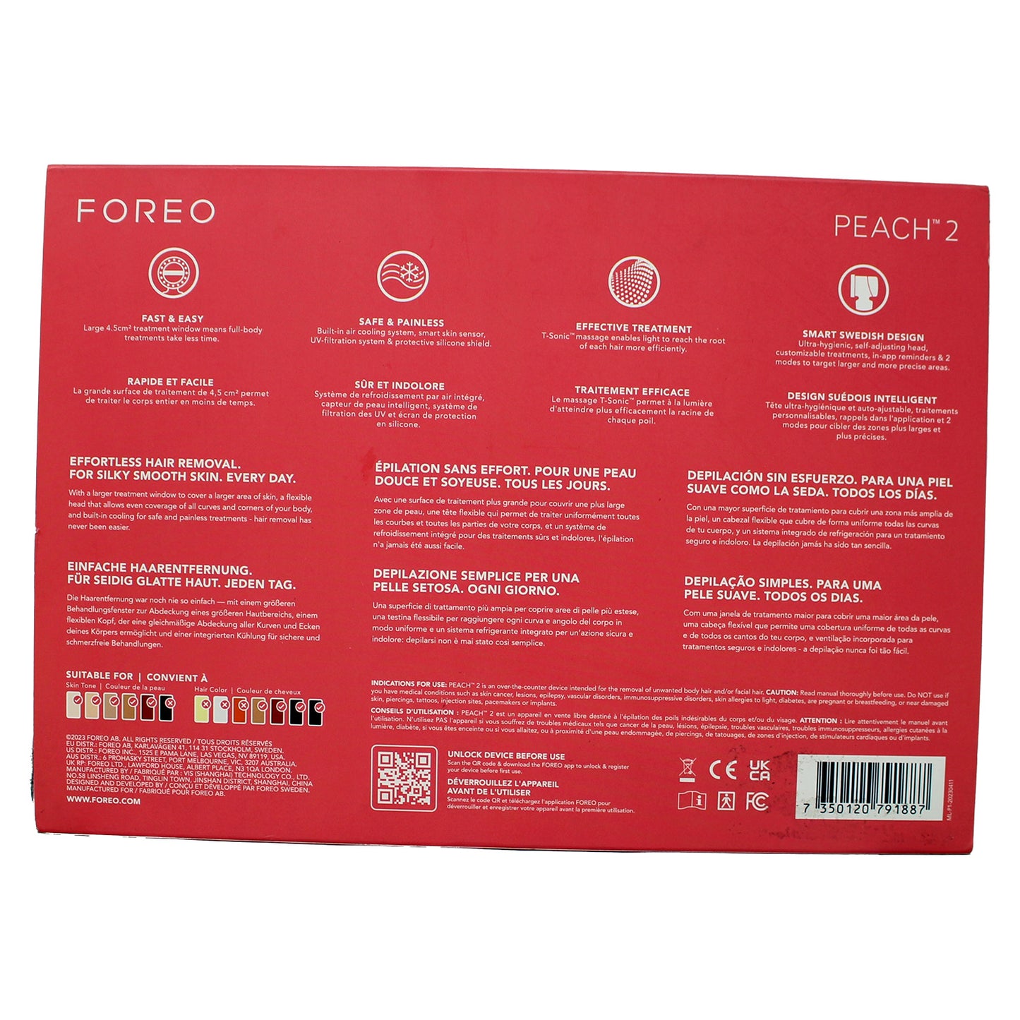 Foreo Peach 2 IPL Hair Removal Device Pink 1 Count