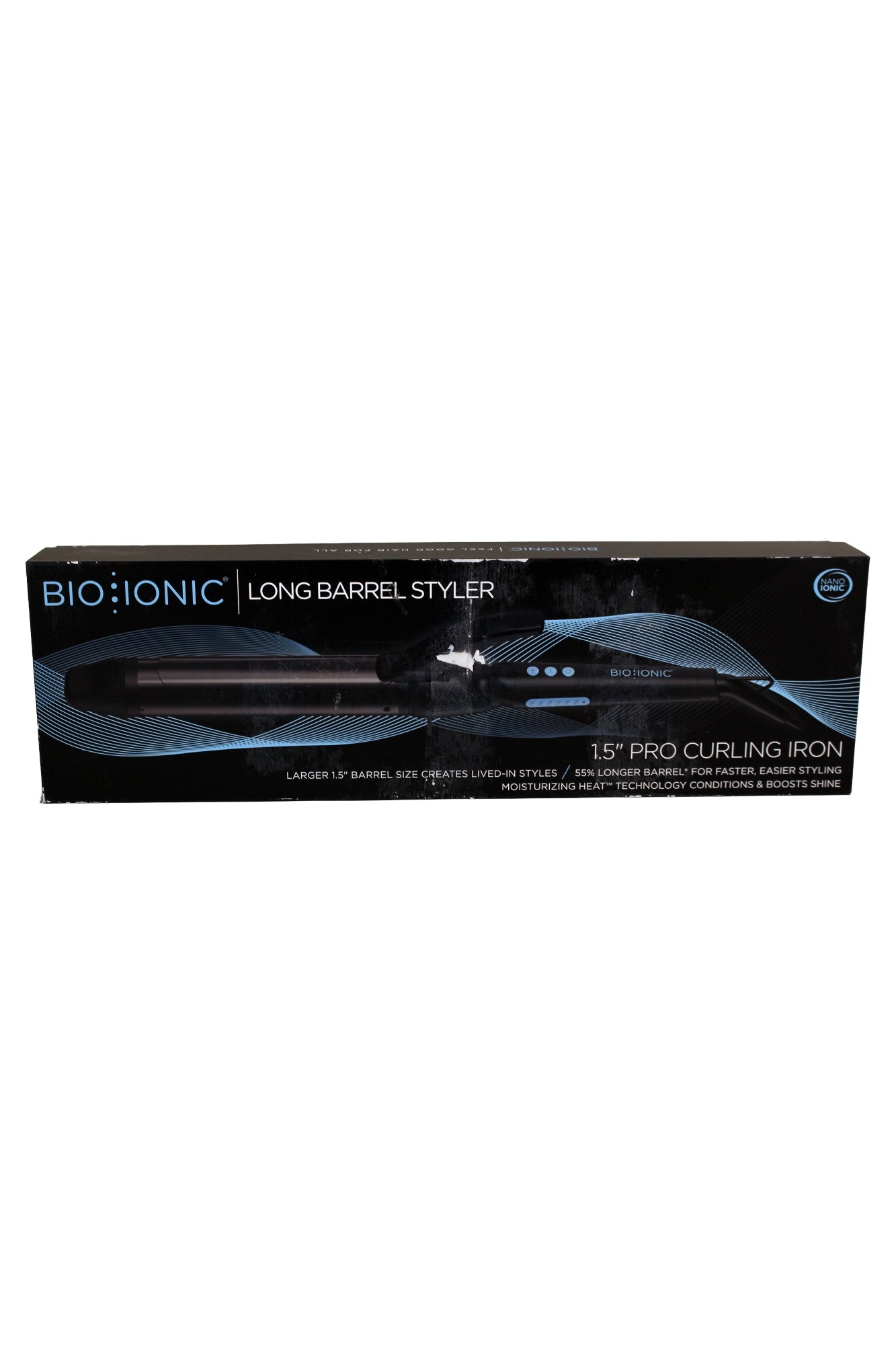 BIO IONIC Long Barrel Styler 1.5″ Curling Iron with Adjustable Heat Settings
