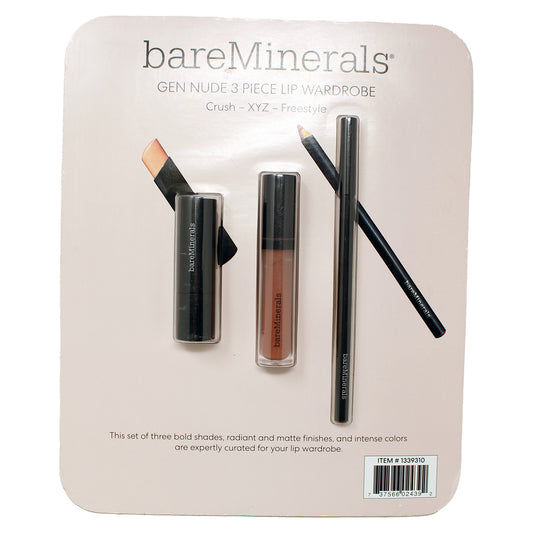 bareMinerals Gen Nude 3 Piece Lip Wardrobe Crush-XYZ-Freestyle