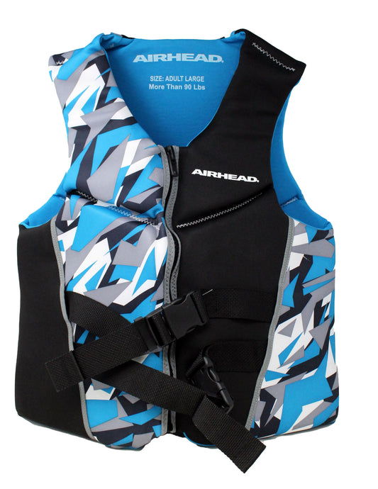 Airhead Kwik Dry Neolite Camo Cool Type III Adult Life Jacket Large Blue