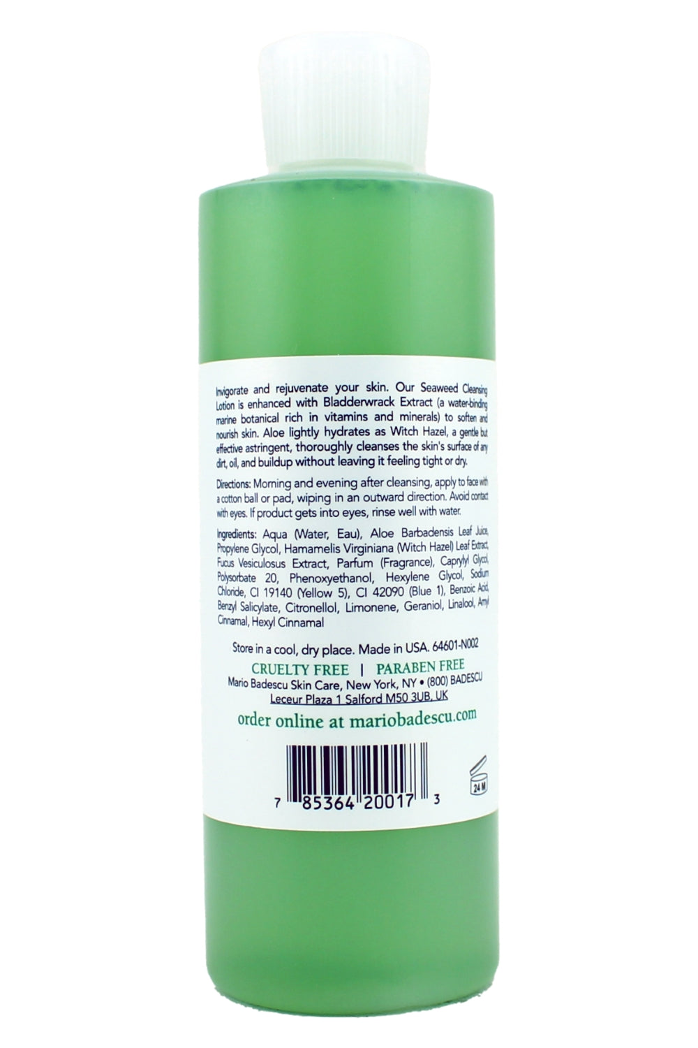 Mario Badescu Seaweed Cleasing Lotion For Combination, Dry And Sensitive Skin Facial Toner With Witch Hazel & Bladderwra