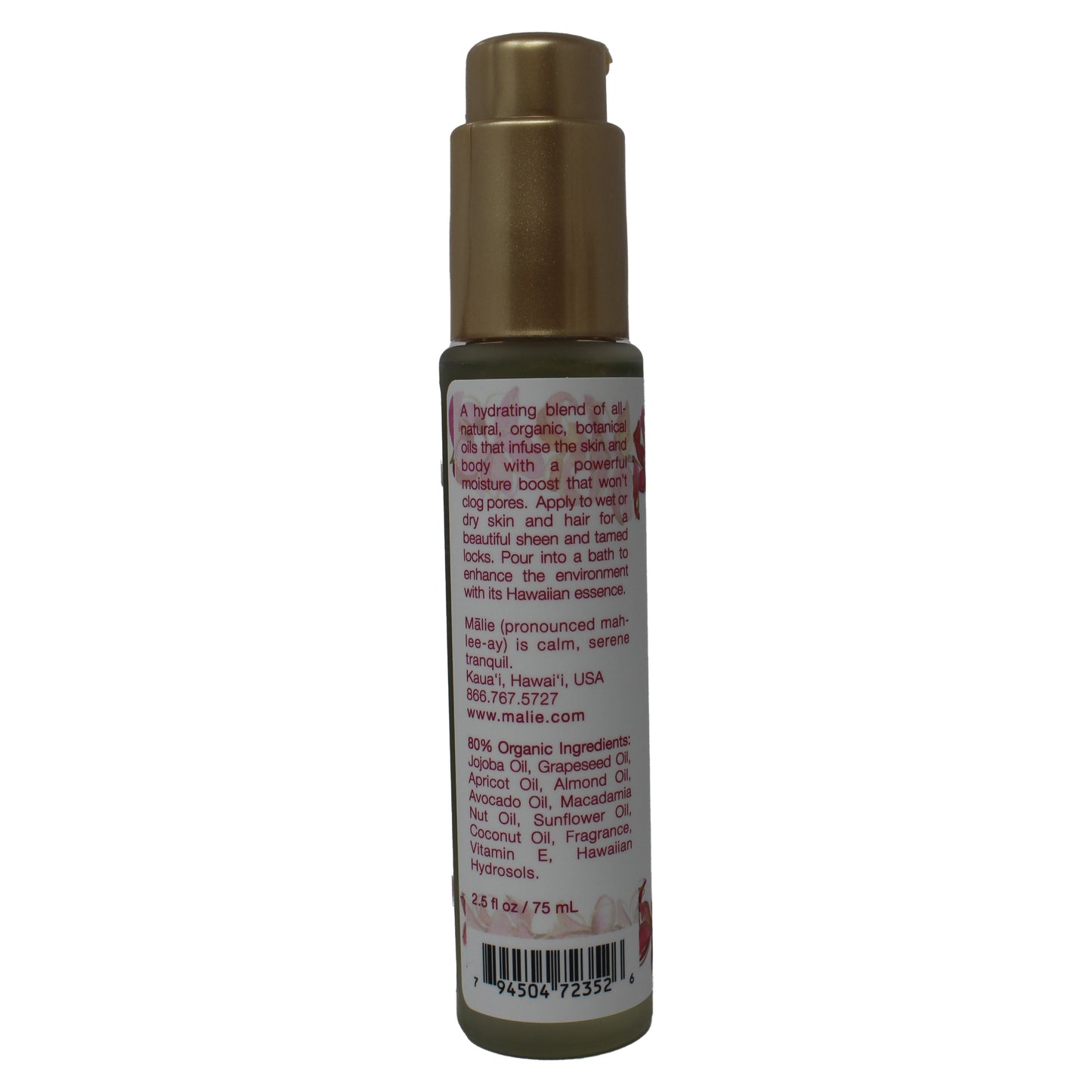 Malie Organics Beauty Oil Plumeria 2.5 Ounce