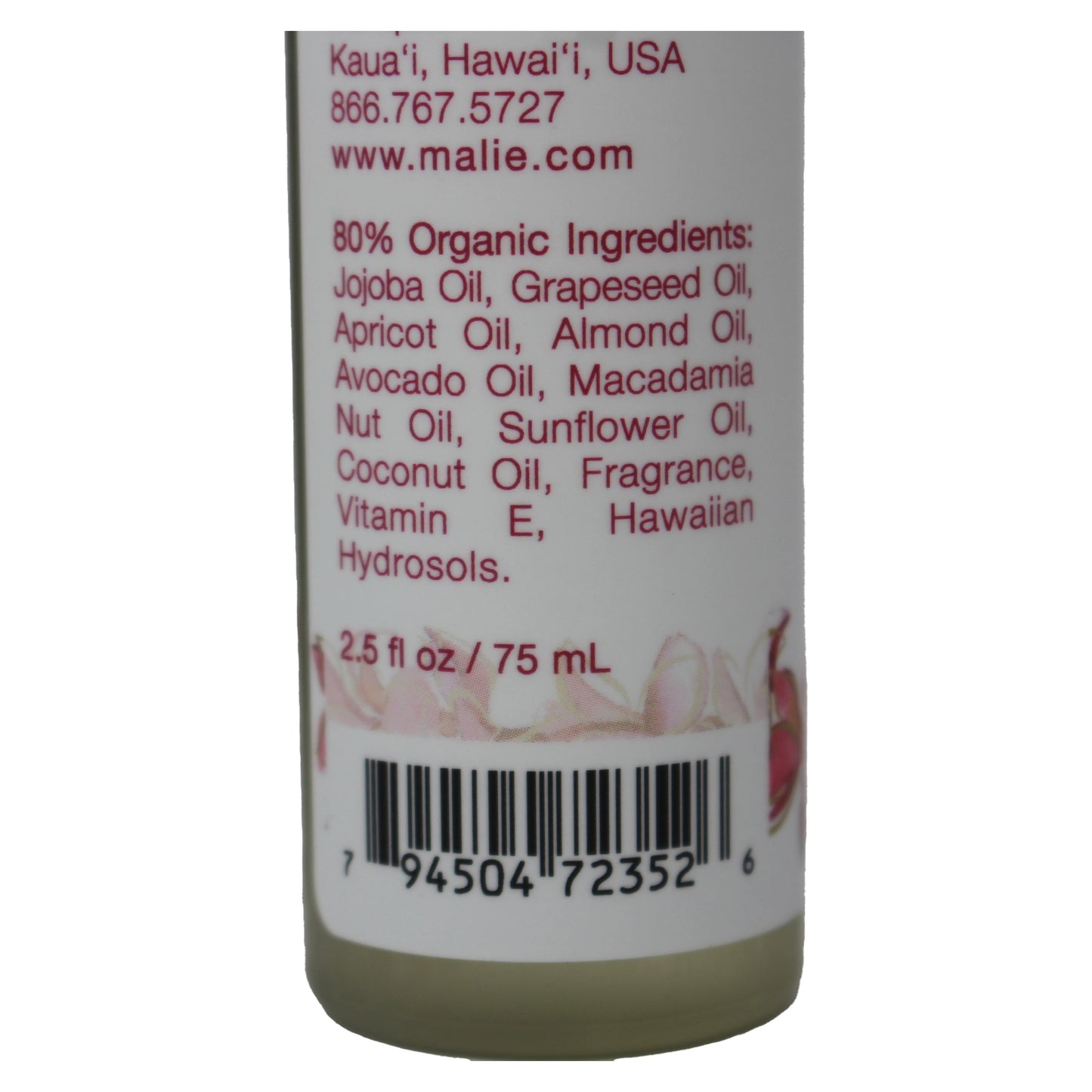 Malie Organics Beauty Oil Plumeria 2.5 Ounce