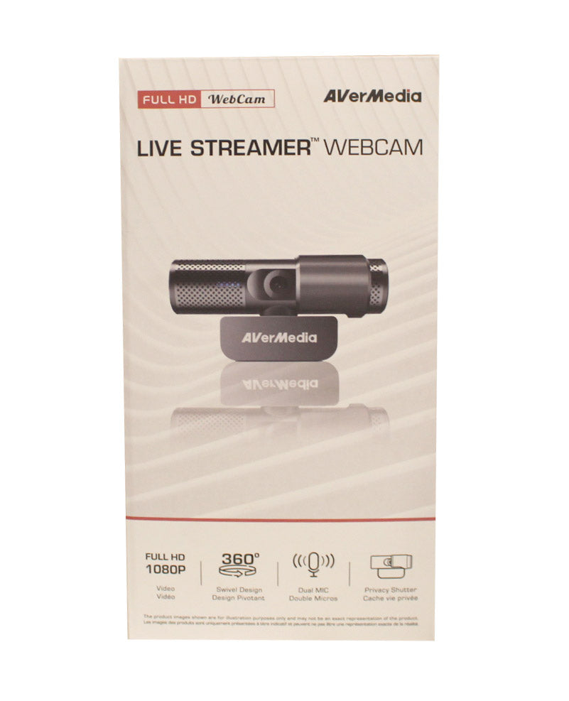 AverMedia Live Streamer Webcam 1080P, 360 Swivel Design, Perfect for Streaming