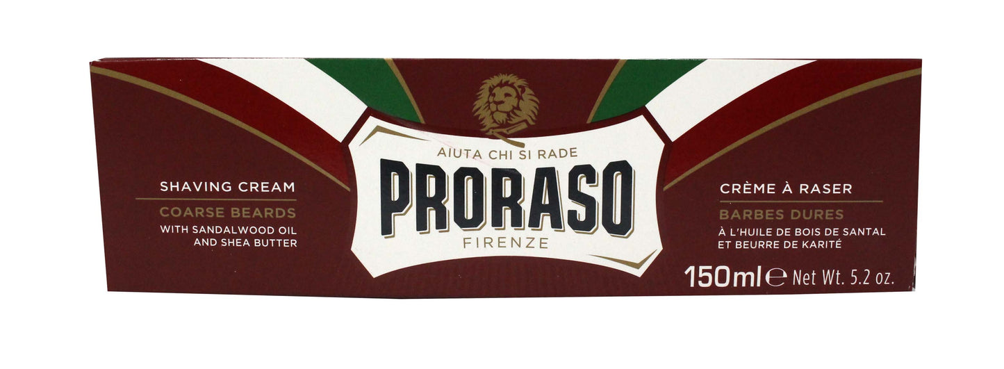 Proraso Shaving Cream for Coarse Beards with Sandalwood Oil and Shea Butter 5.2 Ounce
