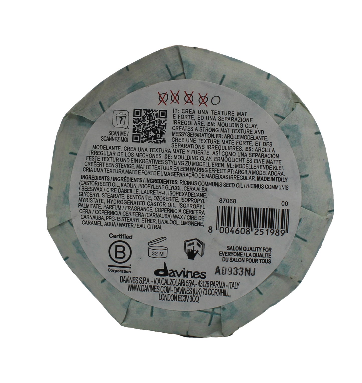 Davines More Inside This Is A Strong Moulding Clay 2.98 Ounce