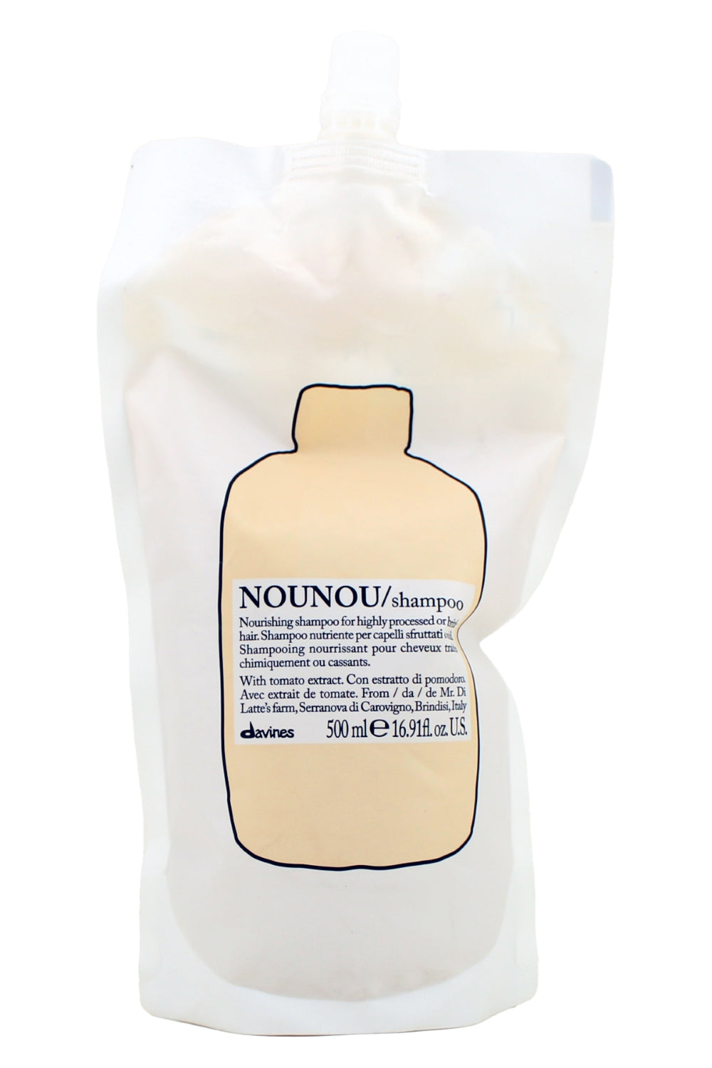 Davines Nounou Shampoo Refill For Highly Processed Hair 16.9 Fl Ounces