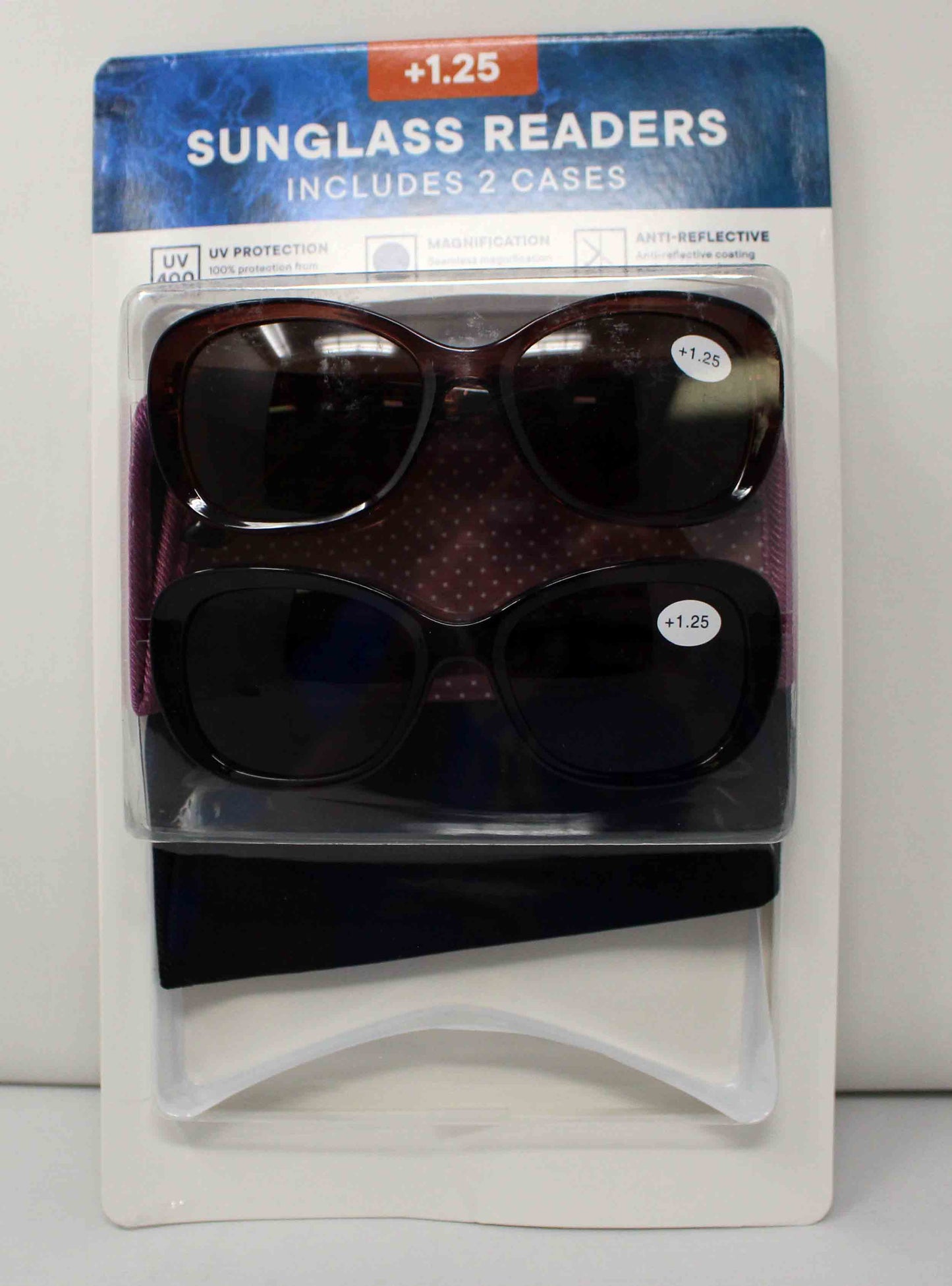 Sunglass Readers +1.25 Includes 2 Cases