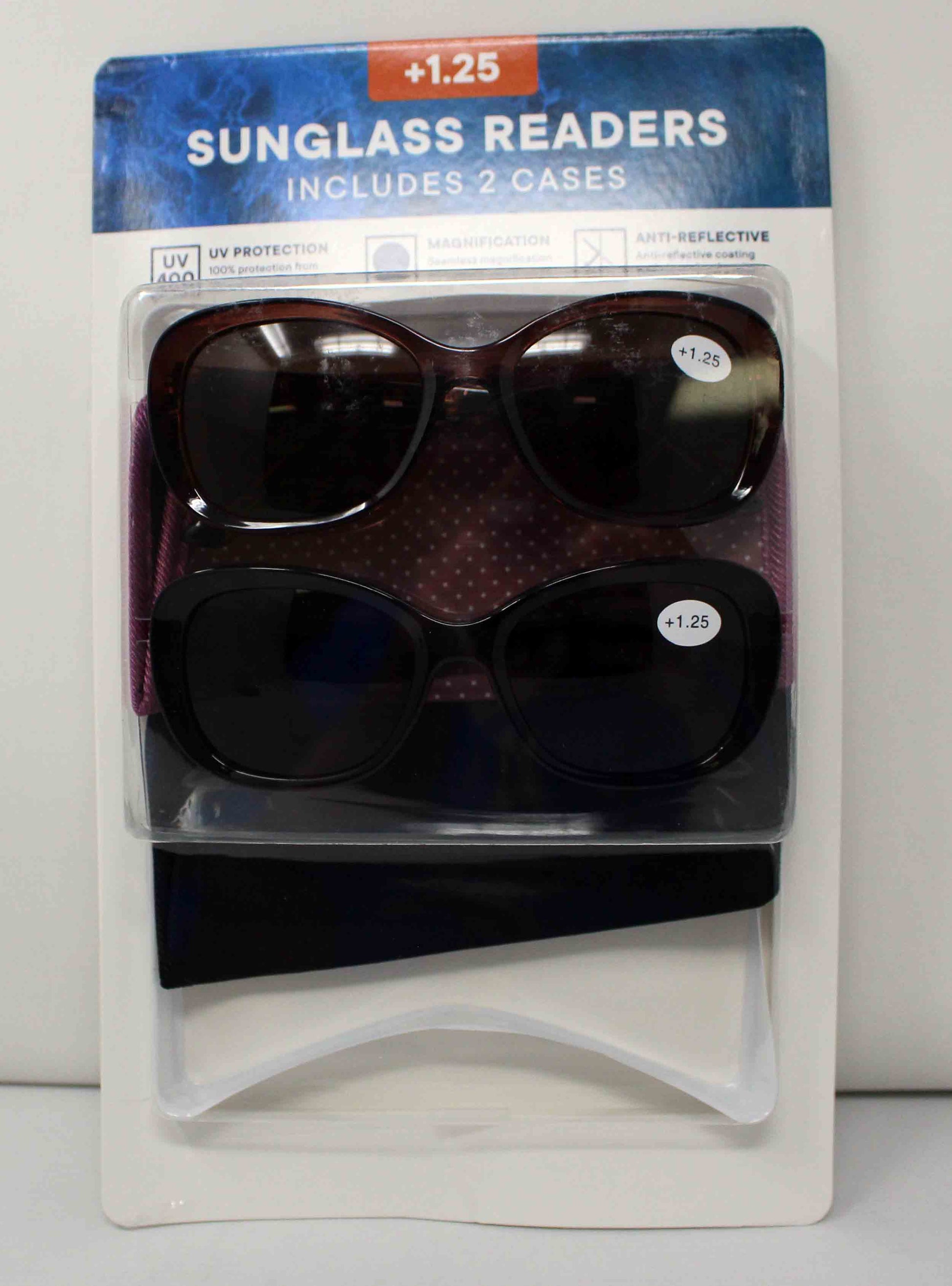 Sunglass Readers +1.25 Includes 2 Cases