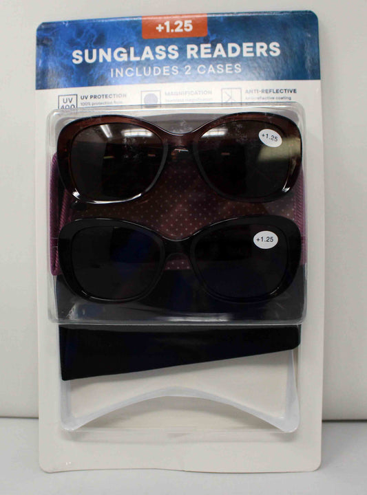 Sunglass Readers +1.25 Includes 2 Cases