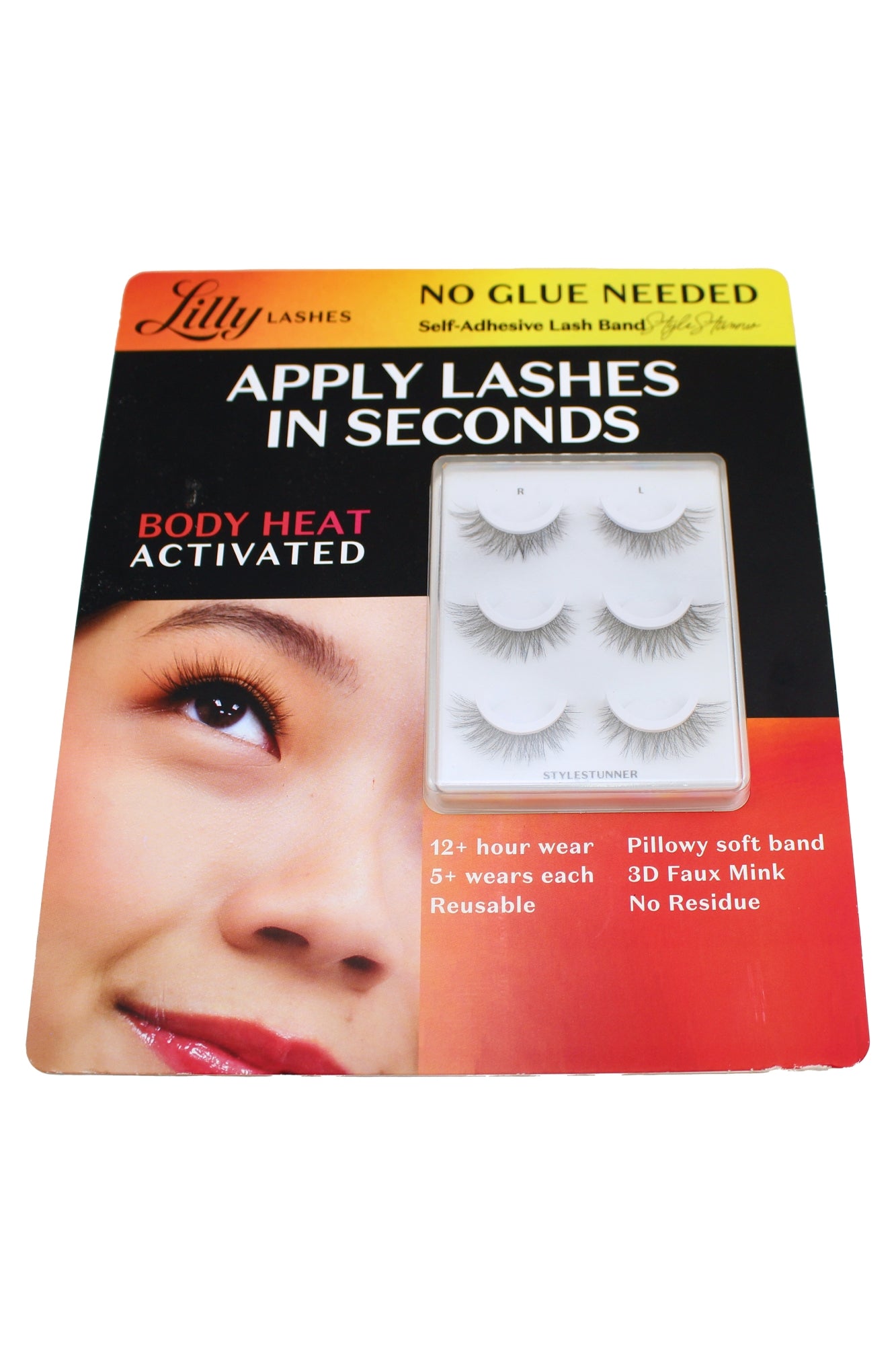 Lilly Lashes Self Adhesive Lash Band Style Stunner Lashes 3 Pairs