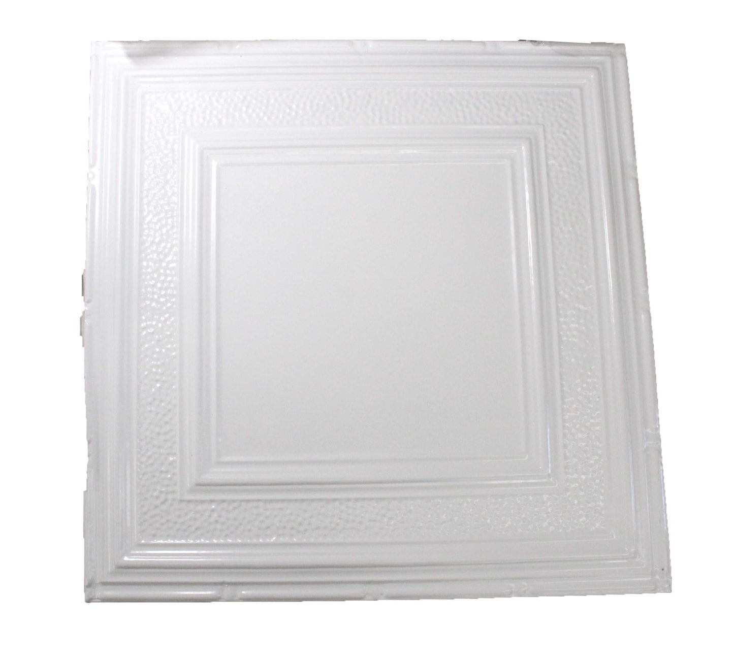 Shanko County Cork Stamped Metal Nail-up Tin Ceiling Tile (48 sq. ft) White 12pk