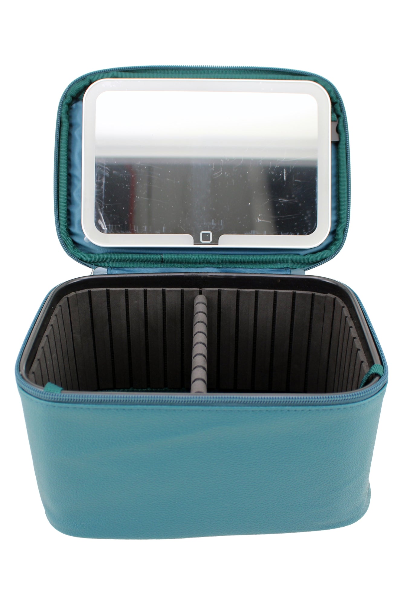Lighted Makeup Case USB-C Charging LED Mirror Green