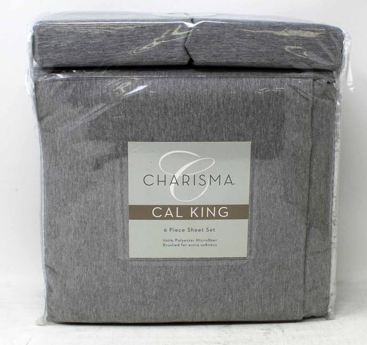 Charisma Cal King Grey Heather 6 Piece Sheet Set (See Description)