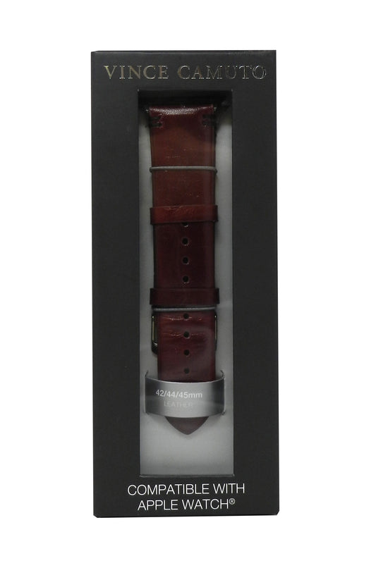 Vince Camuto Fashion Leather Band For Apple Watch Burgundy 42/44/45MM