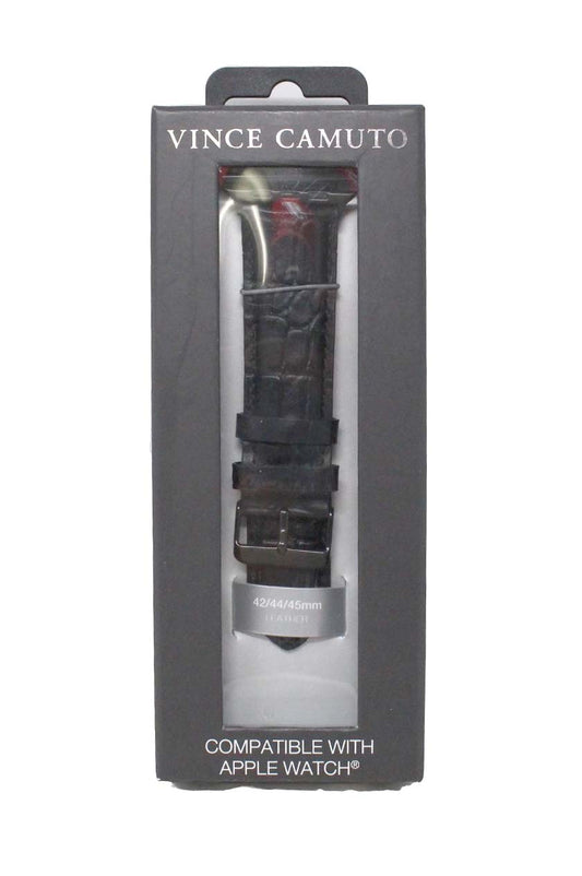 Vince Camuto Fashion Leather Band For Apple Watch Black 42/44/45MM
