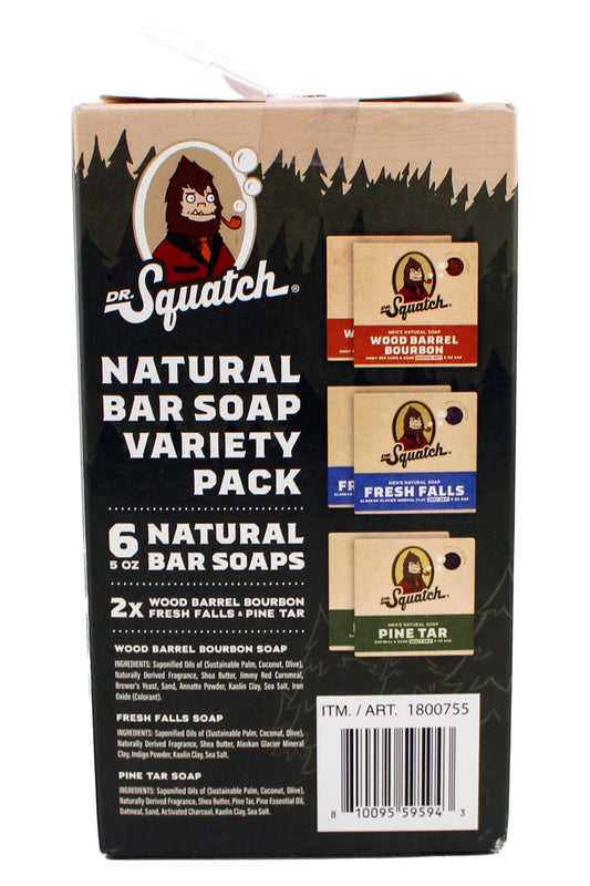 DR Squatch Natural Bar Soap Variety Pack 6 Count, 5 Ounce Each