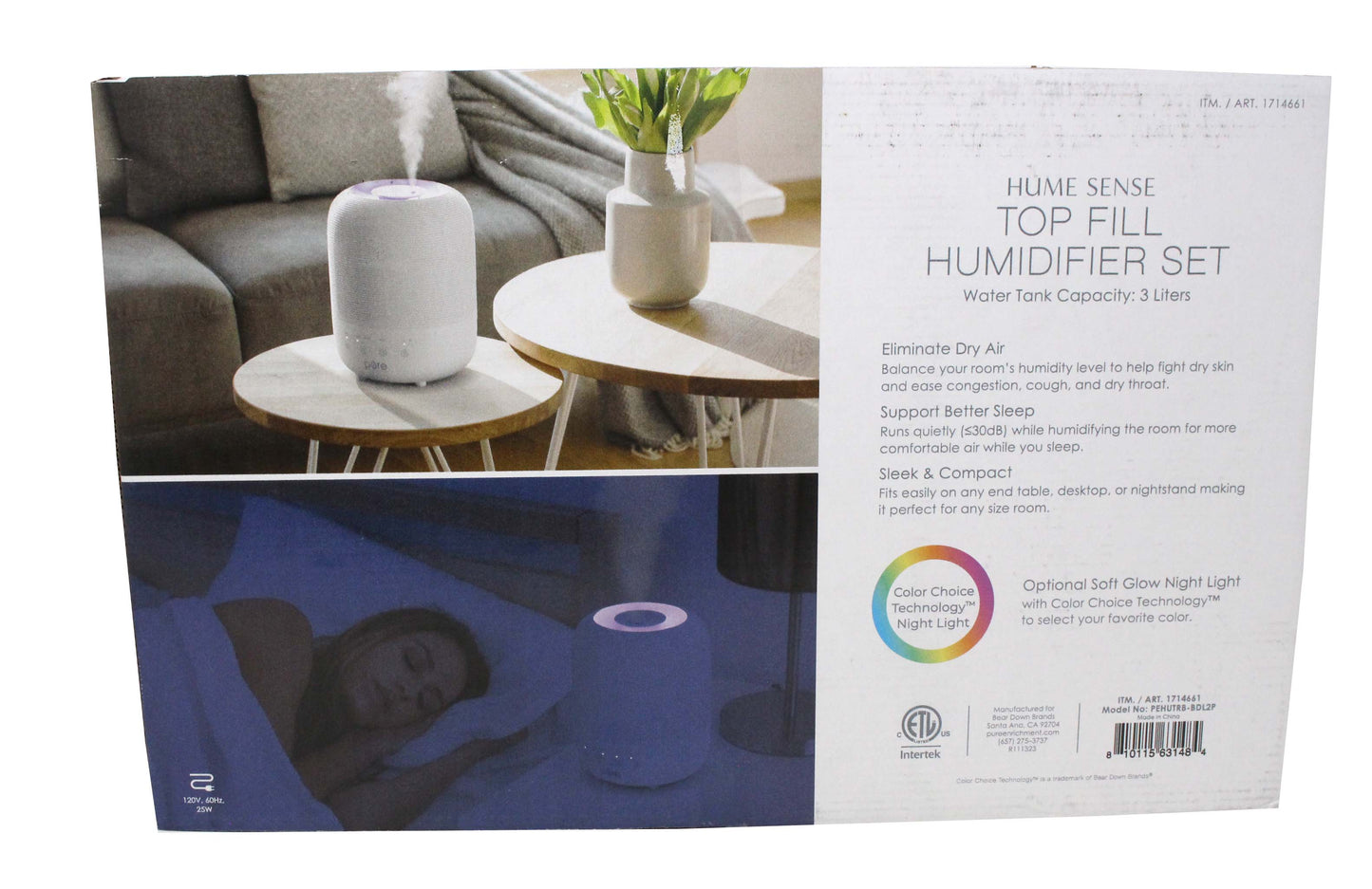 Pure Enrichment Easy Top Fill Humidifier Set Bundle 2 Pack, 3L Tank