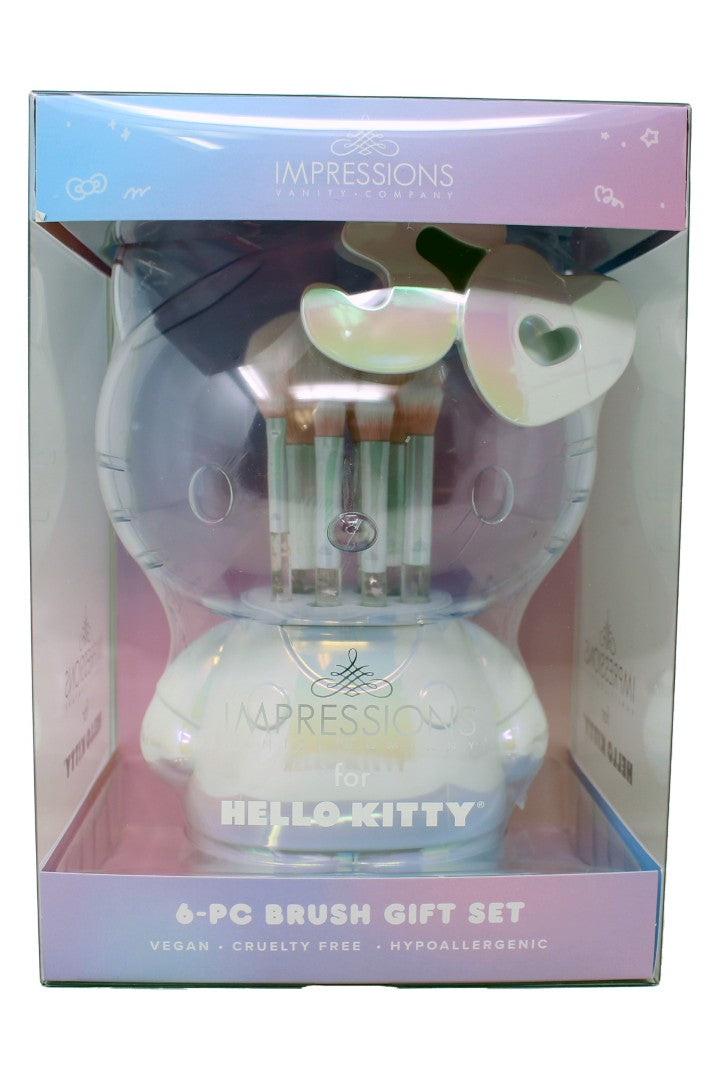 Impressions Vanity Hello Kitty 6-PC Makeup Brush Gift Set with Holder Organizer