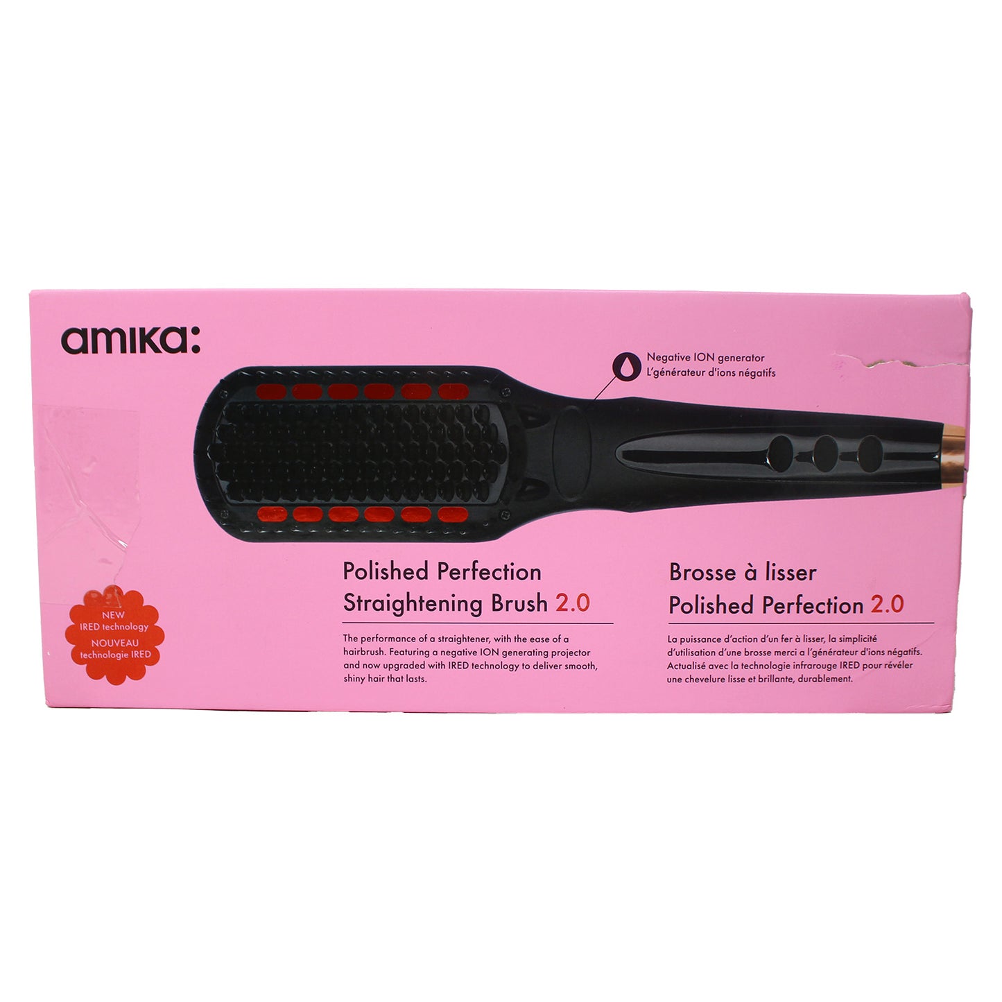 Amika Plished Perfection Straightening Brush 2.0 With I Red Black 1 Count