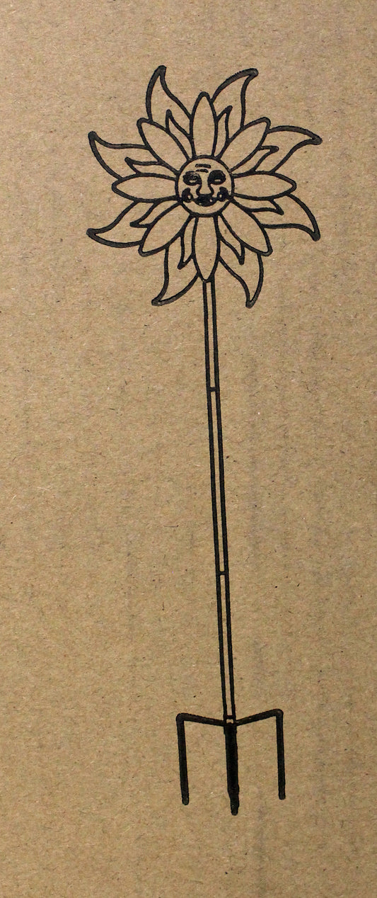 Peaktop Outdoor Floral Kinetic Dual Spinner Windmill Sunflower 1 Count