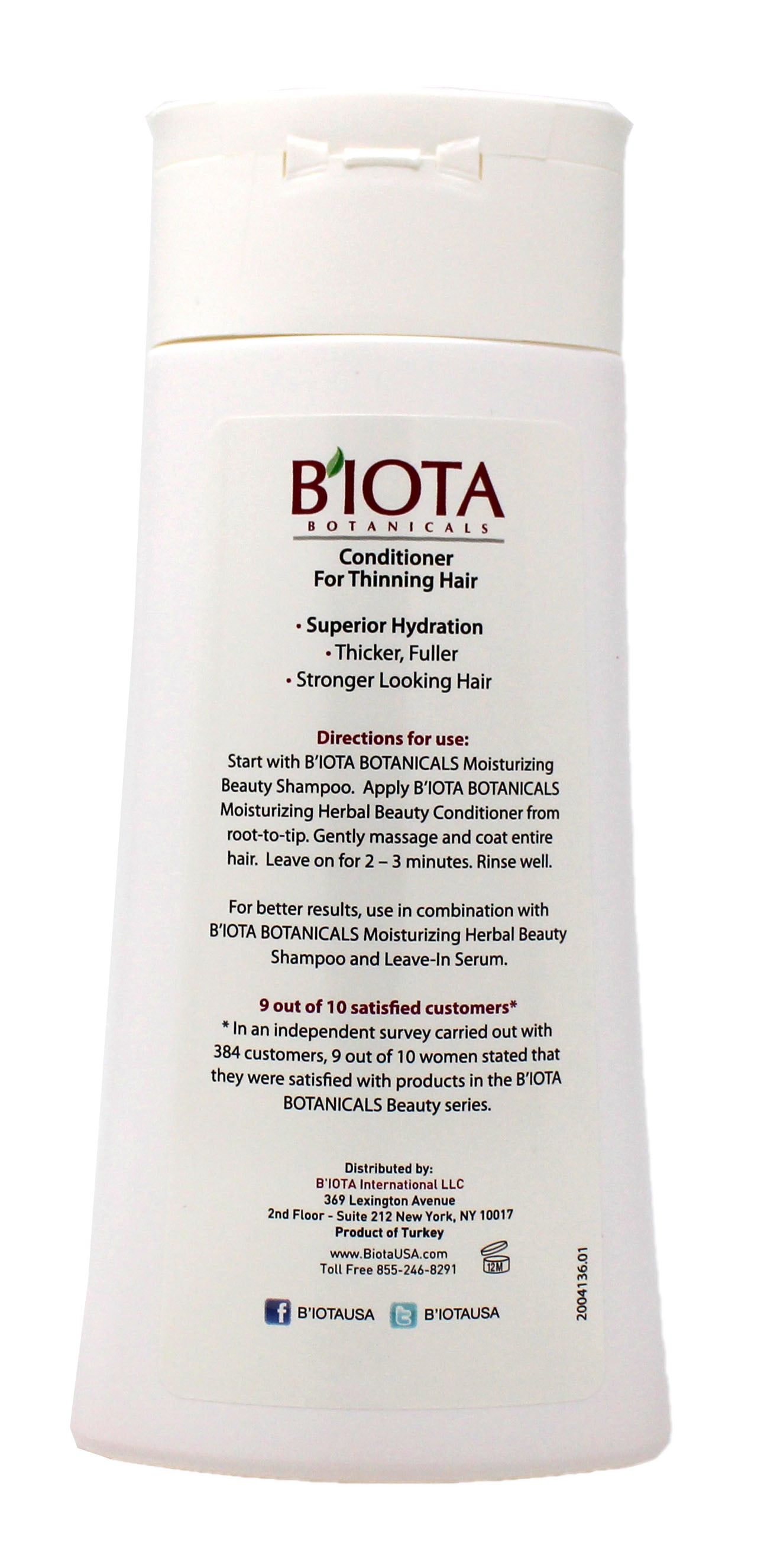 Biota Botanicals Moisturizing Conditioner For Thinning Hair 10.1 Ounce