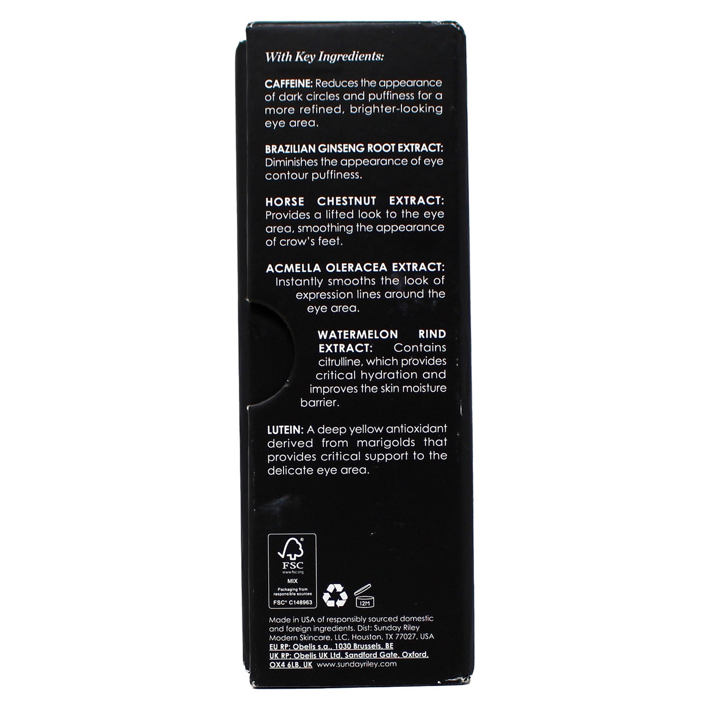 Sunday Riley Auto Correct Brightening and Depuffing Eye Contour Cream 0.5 oz