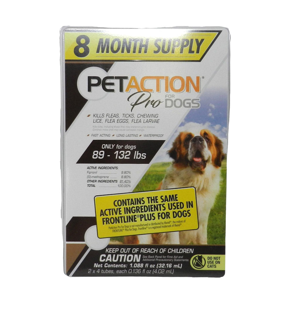 Petaction For Dogs Pro 8 Doses for Extra Large Dogs 89 - 132 Lbs