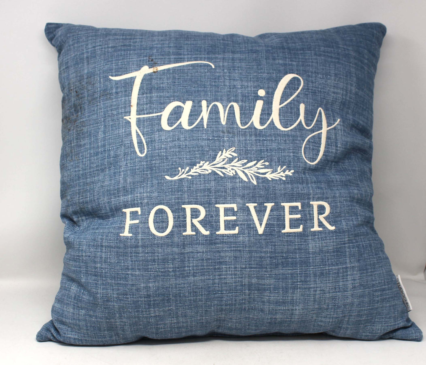 Studio Chic Home Sentiments Embroidered Studio “Family Forever" Pillow (Dirty)