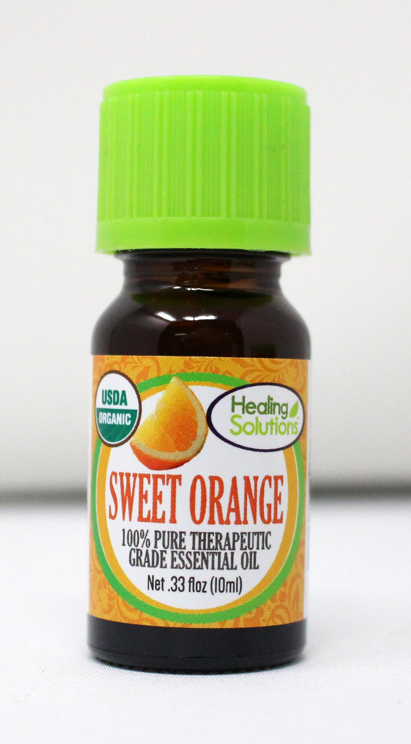 Healing Solutions Sweet Orange Organic Essential Oil 0.33 Ounce