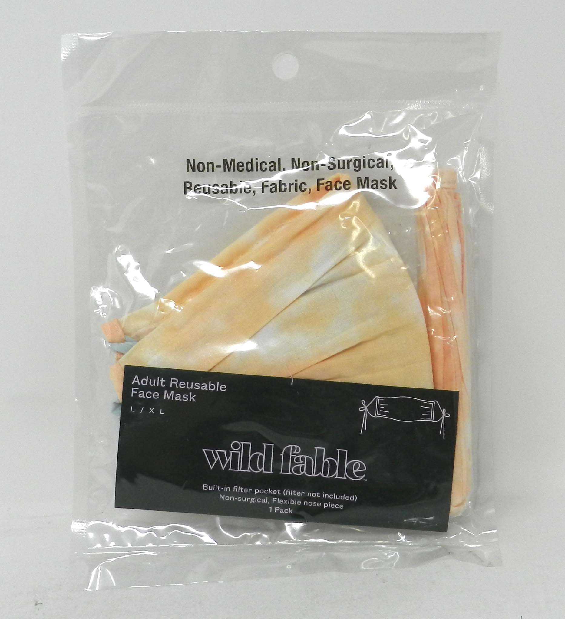 Wild Fable Adult Reusable Fabric Face Mask (Peach Tie-Dye Print)