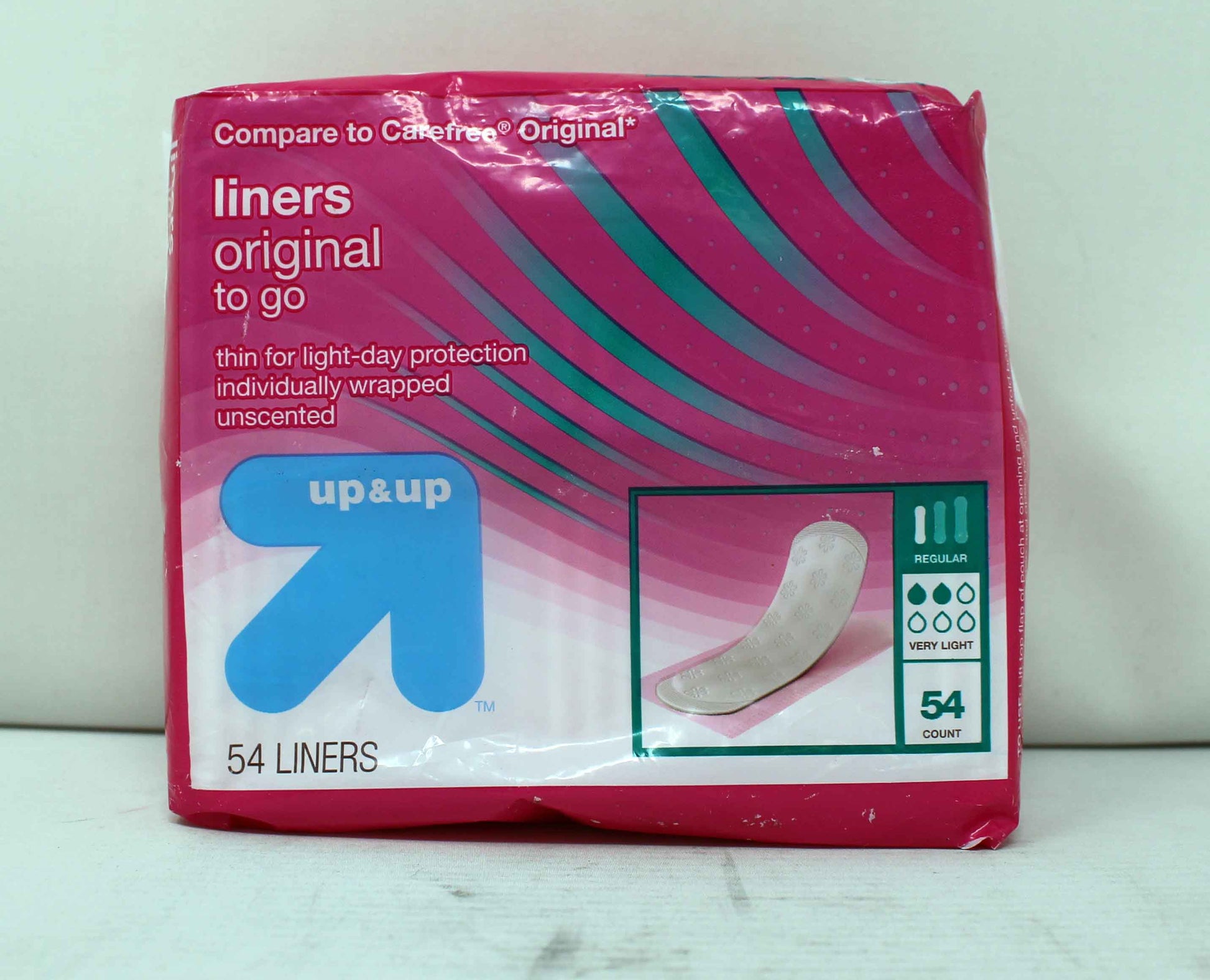Up & Up Panty Liners Original To Go Very Light Regular Unscented 54 Count