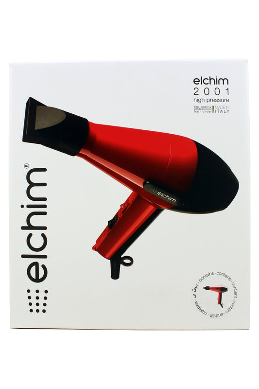 Elchim 2001 High Pressure Professional Hair Dryer Red/Black 1 Count