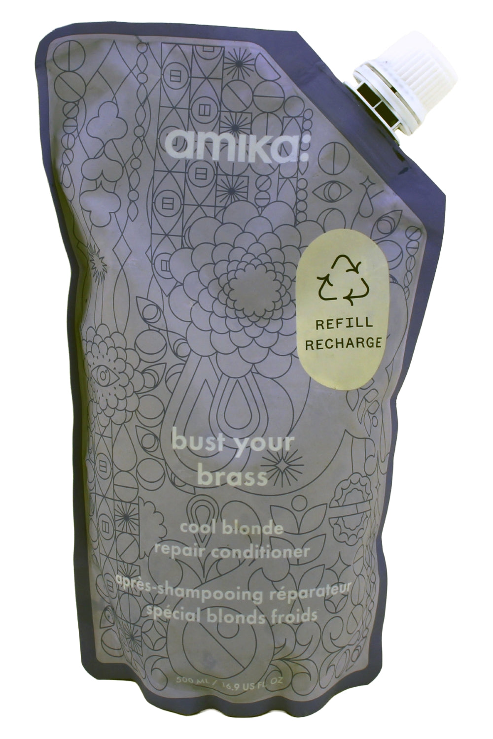 Amika Bust Your Brass Cool Blonde Repair Conditioner Refill 16.9 Fl Ounce