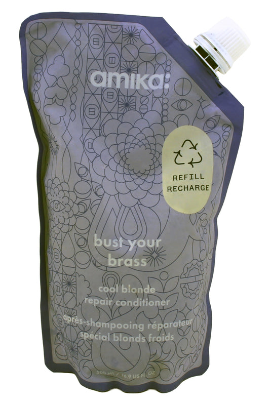 Amika Bust Your Brass Cool Blonde Repair Conditioner Refill 16.9 Fl Ounce