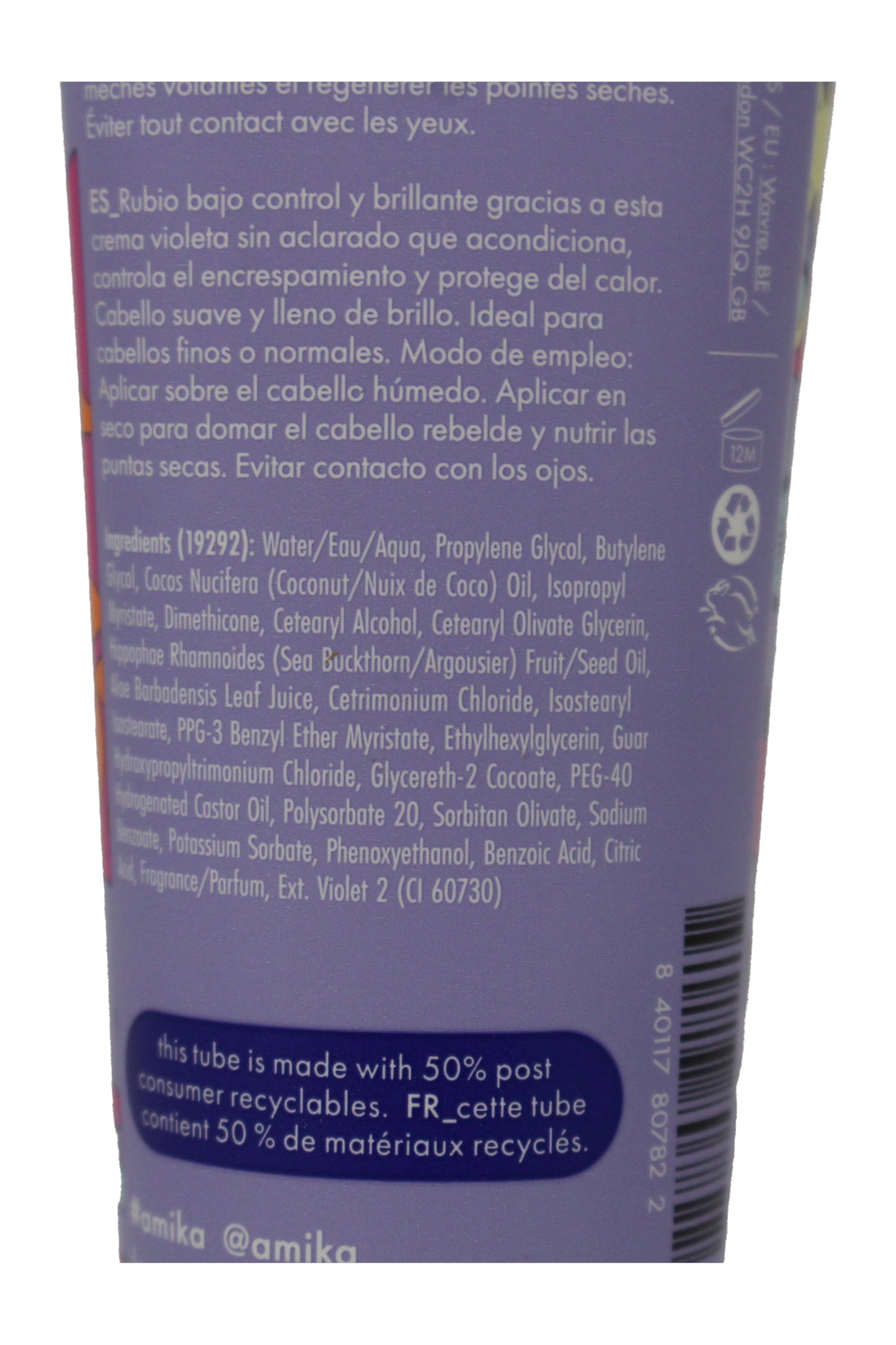 Amika Supernova Blonde Violet Moisture & Shine Cream 3.3 Ounces