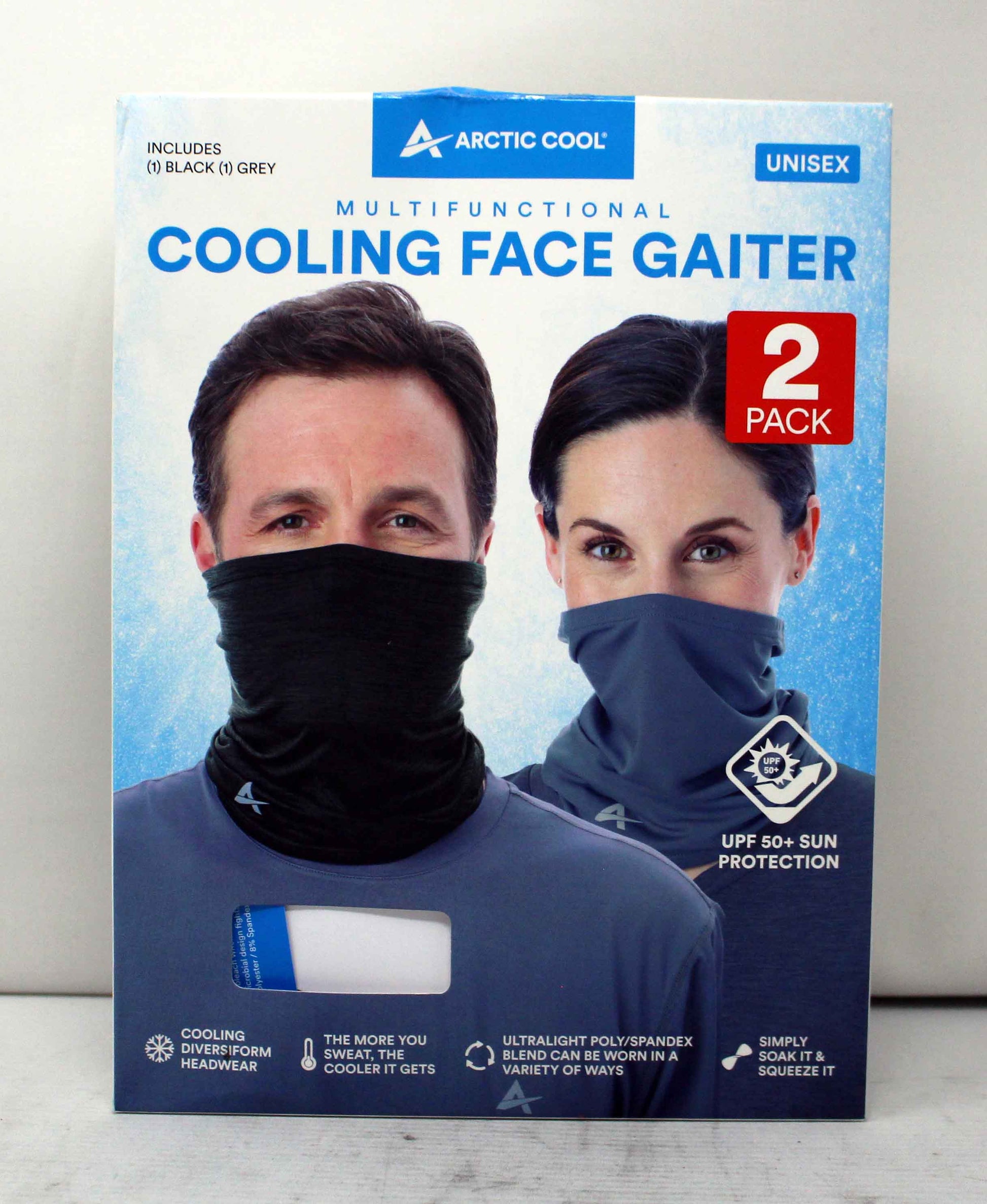 Artic Cool Multifunctional Cooling Face Mask Unisex 2 Count