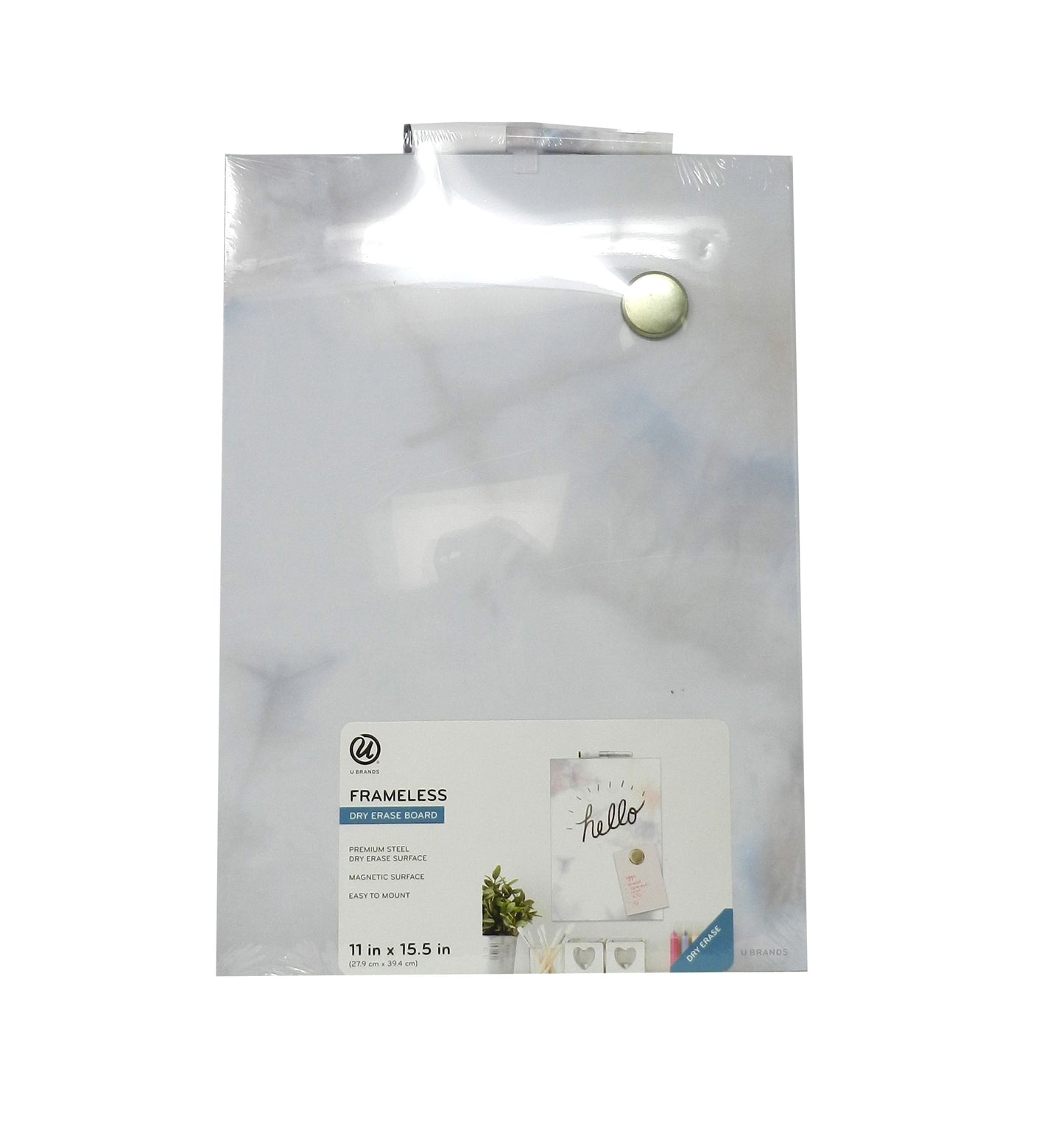 U Brands Frameless Magnetic Dry Erase Board 11" X 15.5" Inch